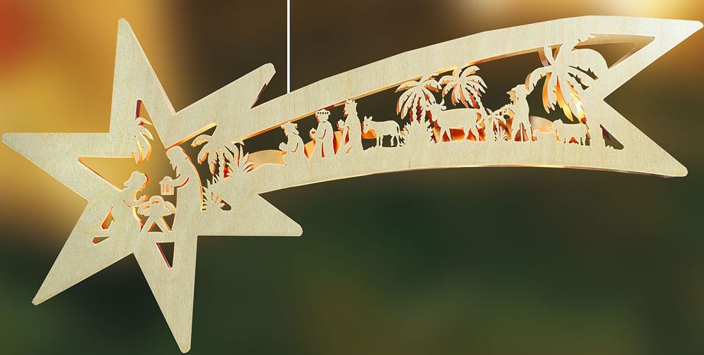 Erzgebirge Weihnachtsdeko Fenster - Fensterbild