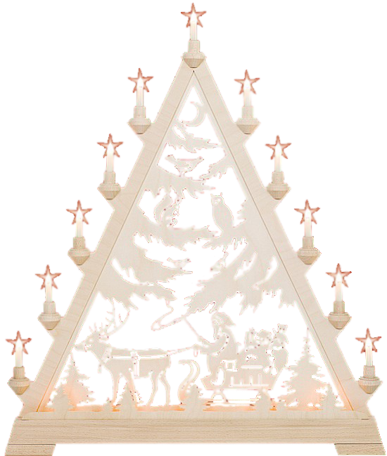 Fensterdreieck Motiv Weihnachtsmann mit Schlitten