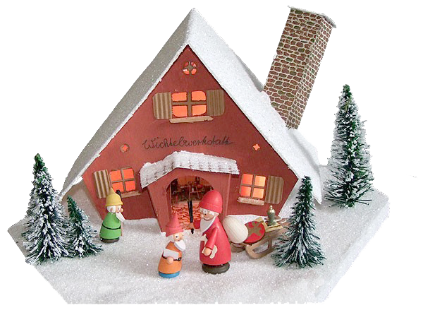 Lichterhaus Wichtelwerkstatt mit Weihnachtsmann