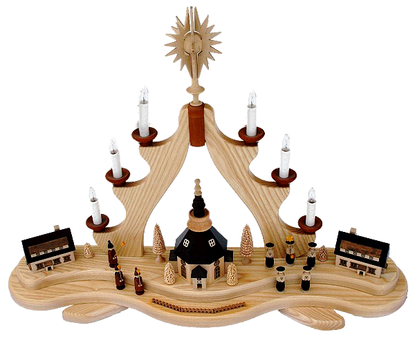 Spitzbogen mit der Seiffener Kirche und Kurrende