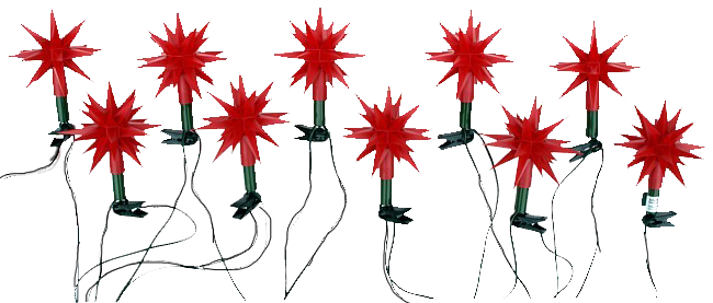 Lichterkette Herrnhuter Stern in rot